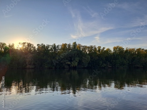 sunset over the lake