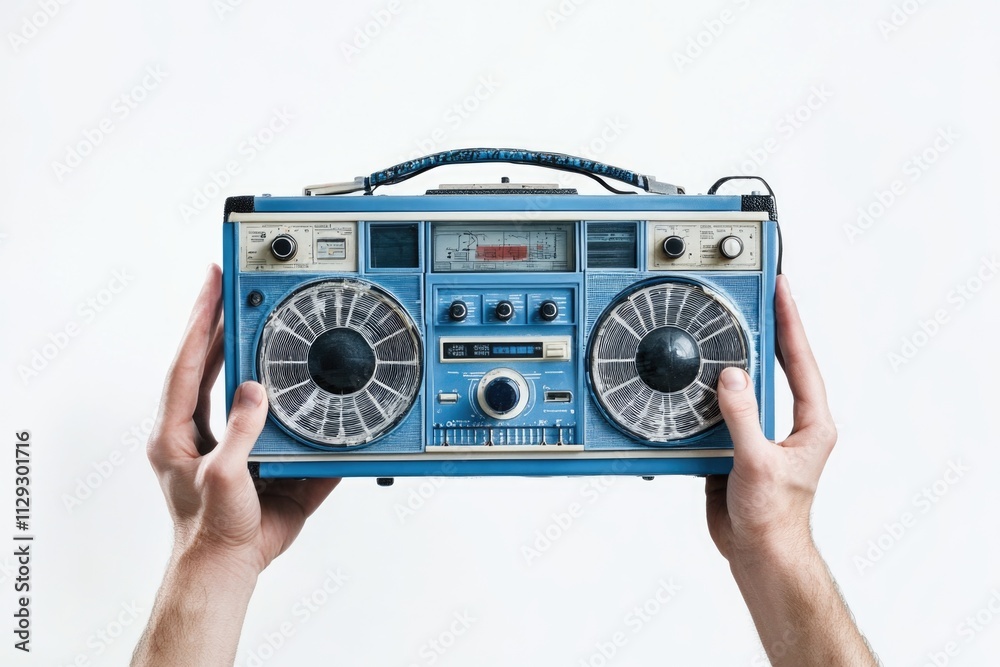 A person holding a radio in their hands, possibly listening or trying to communicate A person holding a radio in their hands, possibly listening or trying to communicate