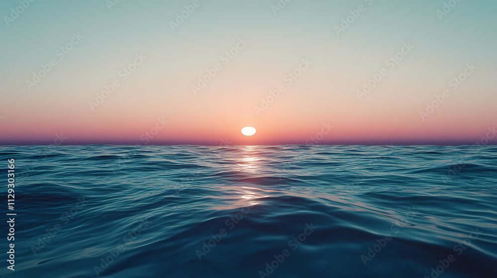 Obraz premium Minimalist ocean horizon wallpaper. Horizon. Illustration