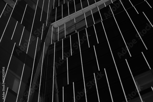 Modern black building architecture abstract background