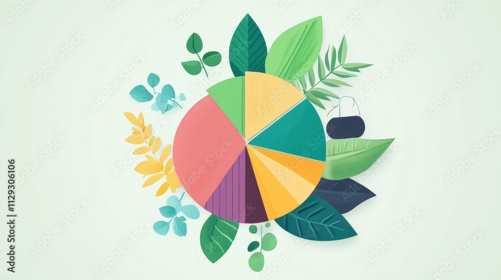 Naklejka premium wealth accumulation through nature flat design top view growth theme cartoon drawing Triadic Color Scheme 