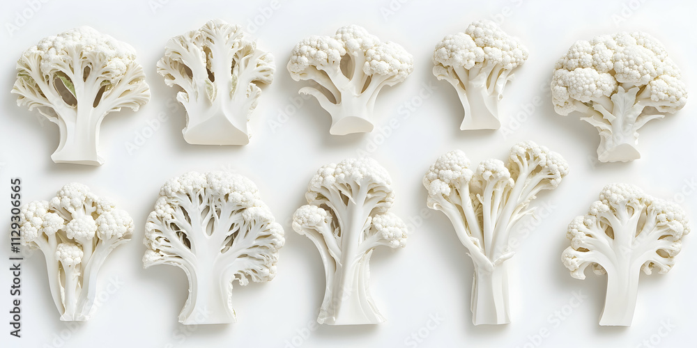 Fresh cauliflower isolated on a white background for a clean and healthy visual .4k image Fresh cauliflower isolated on a white background for a clean and healthy visual .4k image