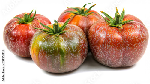 Fresh Colorful Heirloom Tomatoes Organic Produce Red Green Stripes photo