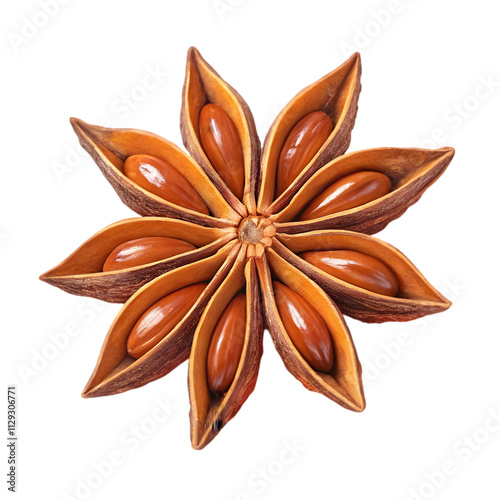 Star anise on the white background