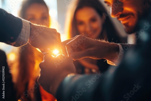 A group of people standing close together, social gathering or party scene photo