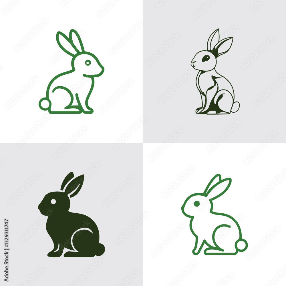 Fototapeta premium Unique Bunny Silhouette for Creative Crafts 