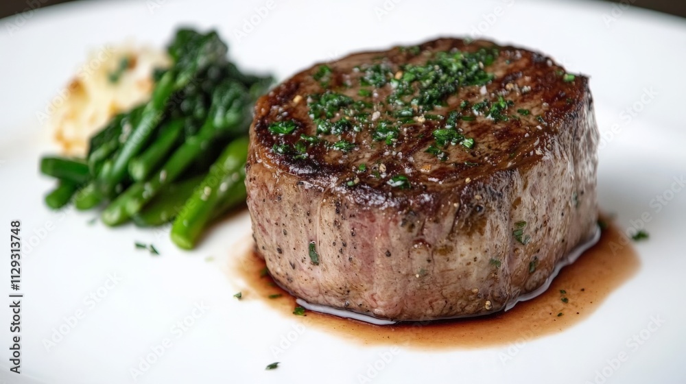 Gourmet Pan Seared Filet Mignon with Broccolini Gourmet Pan Seared Filet Mignon with Broccolini