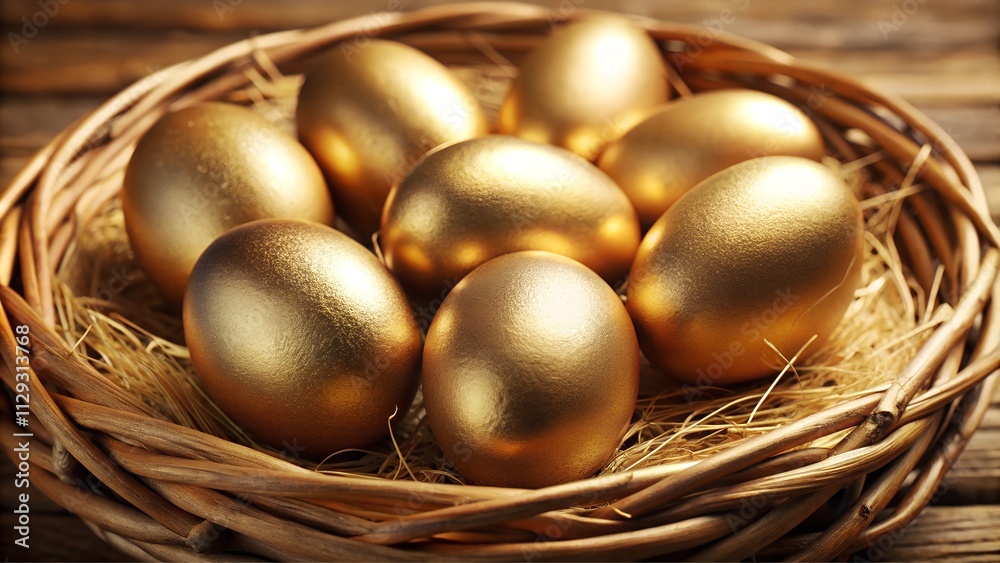 golden eggs in a nest