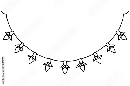 Christmas Garland Vector | isolated vector silhouette illustration on white background