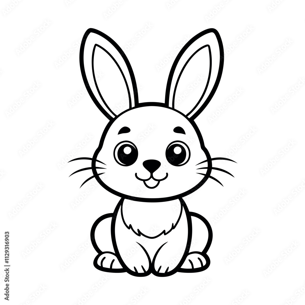 bunny colouring page vector design on a white background bunny colouring page vector design on a white background
