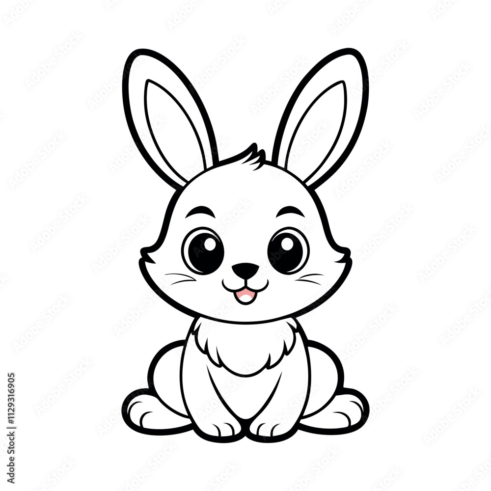 bunny colouring page vector design on a white background bunny colouring page vector design on a white background