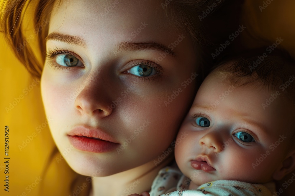 A mother gently holding a baby in her arms A mother gently holding a baby in her arms