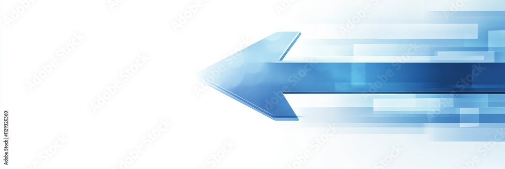 Stylized Azure Arrow. Dynamic Graphic Representing Navigation in Digital Space