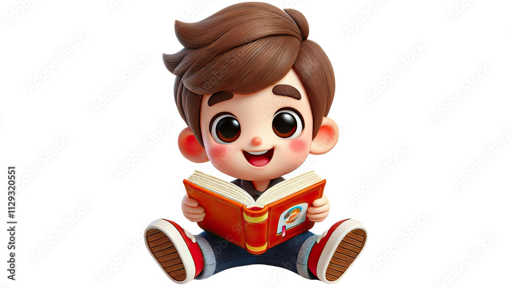 Child reading a book cozy room digital illustration cheerful environment close up imagination Child reading a book cozy room digital illustration cheerful environment close up imagination