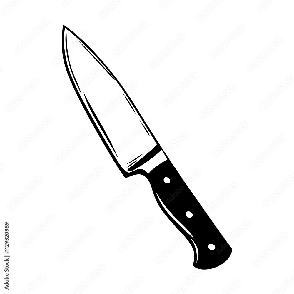 Kitchen knife - utensil on isolated transparent background Kitchen knife - utensil on isolated transparent background