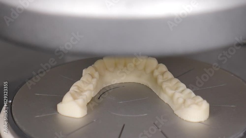 Professional dental equipment for aligners. Advanced technology in dentistry. Making dental aligners - braces or invisible retainer for teeth correction. Teeth healthcare. Plastic orthodontic device