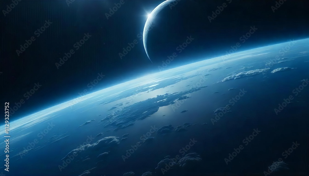 Fototapeta premium Lunar Shadow on Distant Planet