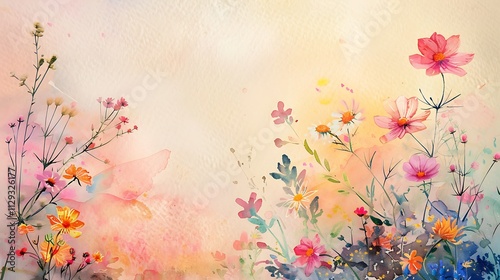 Greeting Card Featuring a Watercolor Illustration of a Large Spa, Capturing Tranquil Atmosphere with Serene Elements for Relaxation and Wellness Promotion