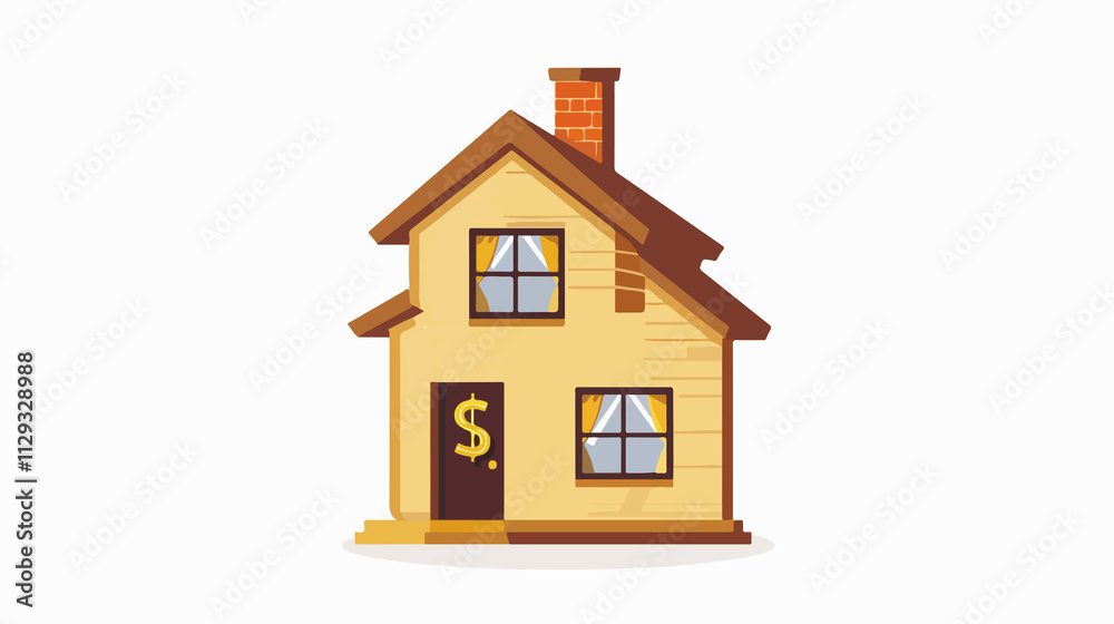 House with Dollar Sign Vector Illustration for Financial Concepts House with Dollar Sign Vector Illustration for Financial Concepts