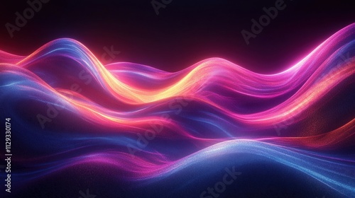 Wallpaper Mural Vibrant abstract neon waves in motion with futuristic light effects Torontodigital.ca