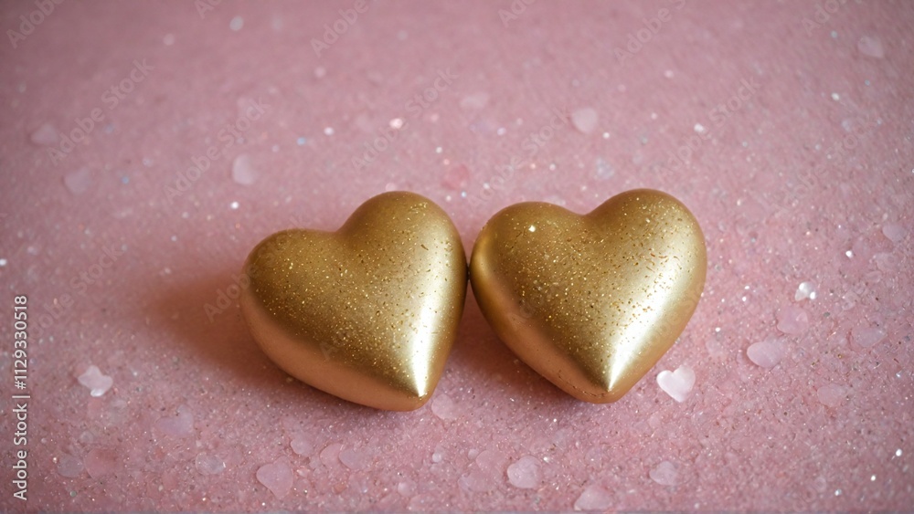 golden Heart Valentines Day Background with Sweet and Romantic colors background golden Heart Valentines Day Background with Sweet and Romantic colors background