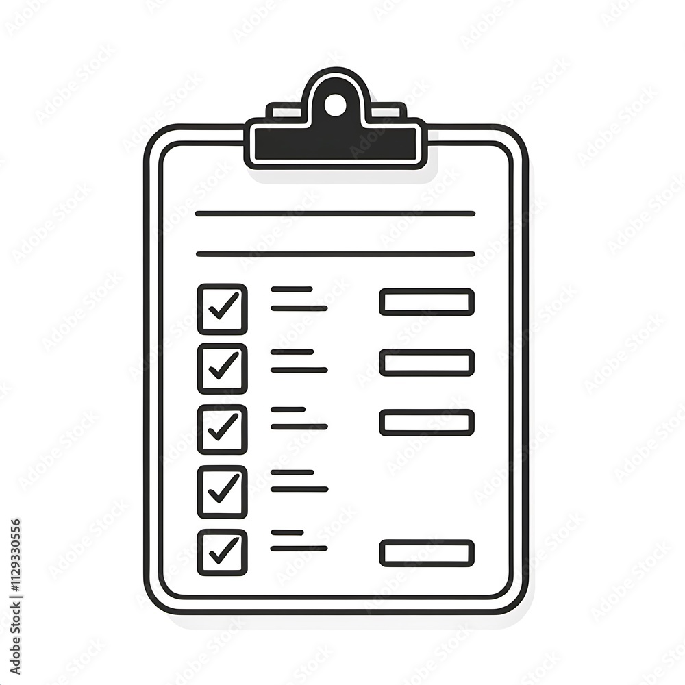 Checklist Icon: A simple yet powerful icon of a clipboard with a checklist, representing organization, task management, and completion. Perfect for web design, apps, and presentations. Checklist Icon: A simple yet powerful icon of a clipboard with a checklist, representing organization, task management, and completion. Perfect for web design, apps, and presentations.