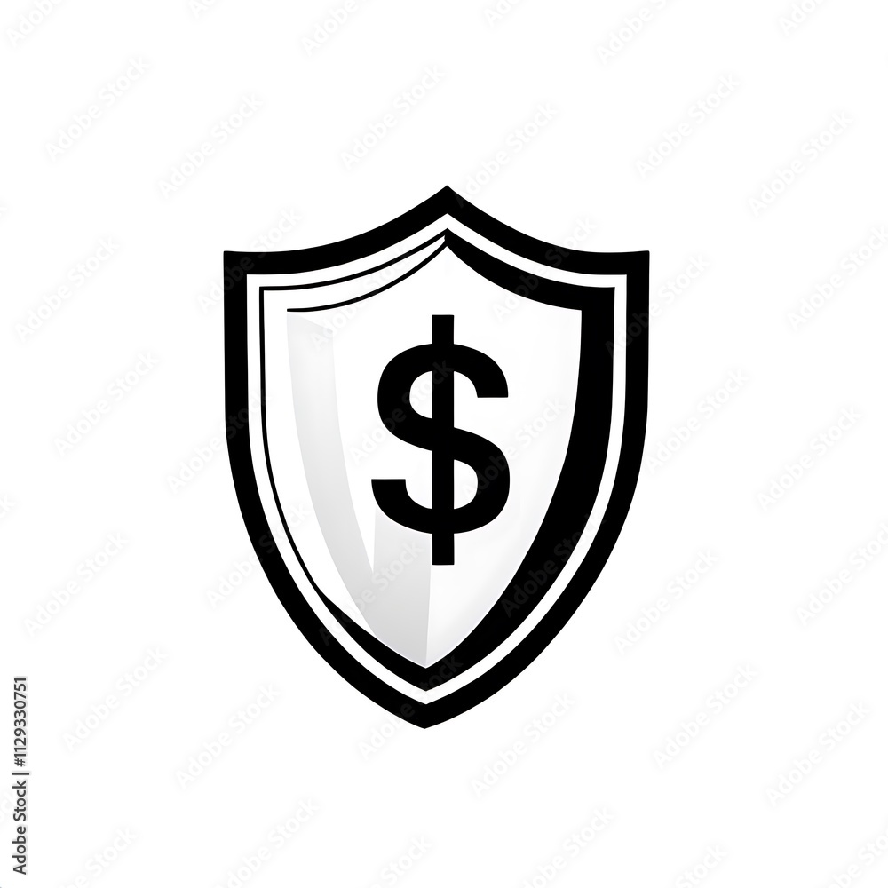Financial Protection Icon: A bold and sleek shield icon symbolizing security and financial protection with a dollar sign inside. Financial Protection Icon: A bold and sleek shield icon symbolizing security and financial protection with a dollar sign inside.
