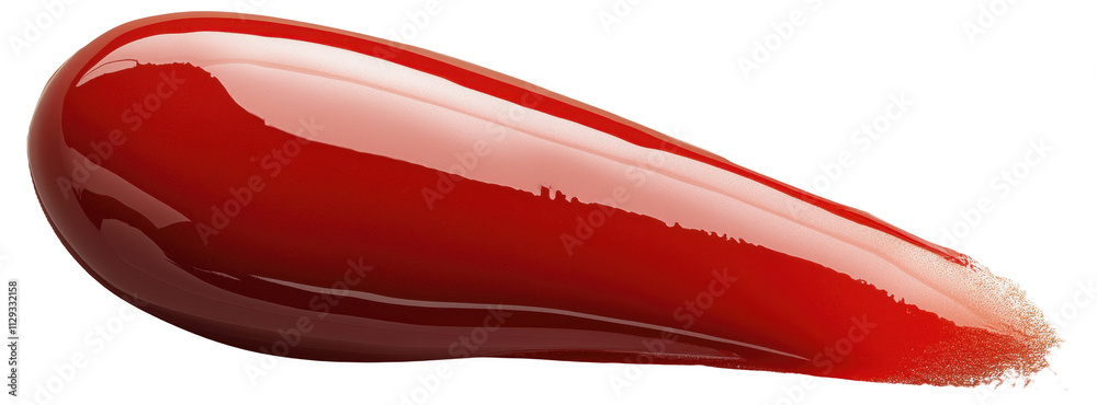 Glossy red lipstick smear with a shiny texture. Glossy red lipstick smear with a shiny texture.