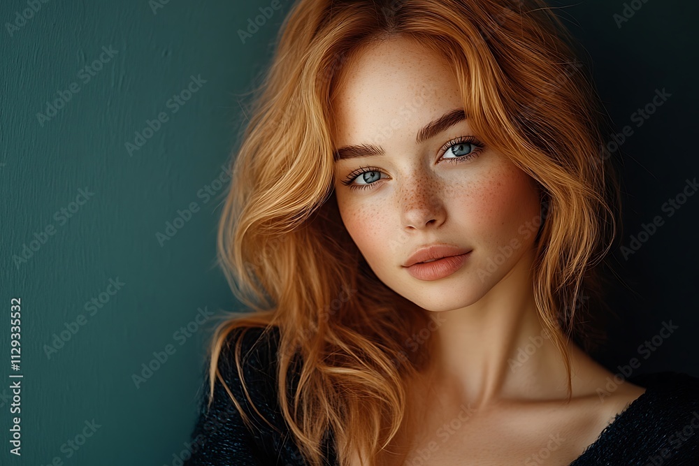 Closeup Peaceful Woman Long Hair Shoulder Face Closeup Peaceful Woman Long Hair Shoulder Face