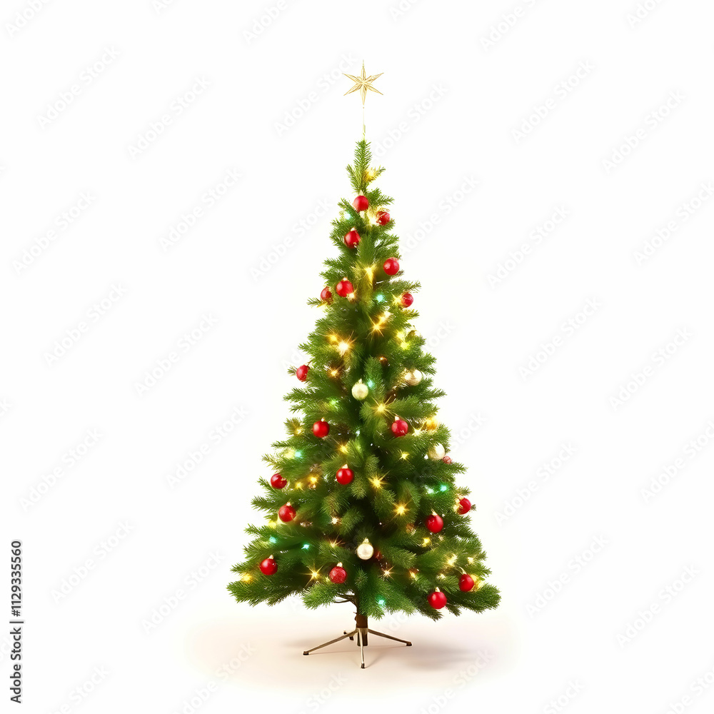 Beautiful Christmas tree isolated on white background Beautiful Christmas tree isolated on white background