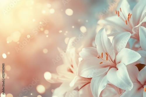 Stunning Closeup of Elegant White Lilies Against a Soft, Light Backdrop