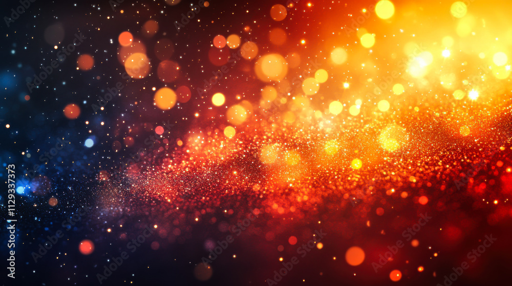 Fototapeta premium Colorful bokeh lights creating a vibrant and luminous atmosphere at night