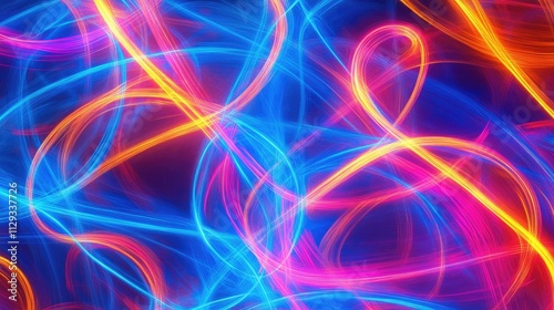 Neon abstract patterns pulsating with energy