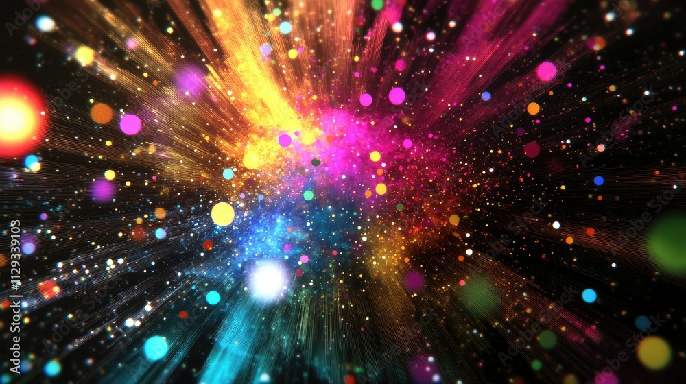 Naklejka premium Particle symphony in abstract hues.