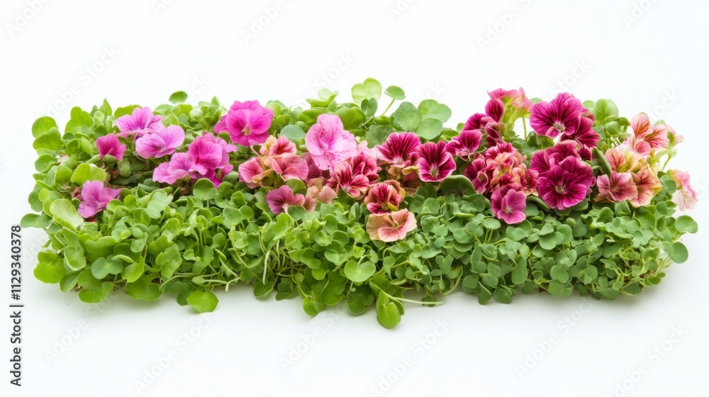 Fototapeta premium A Vibrant Floral Arrangement of Pink and Red Flowers with Lush Green Foliage