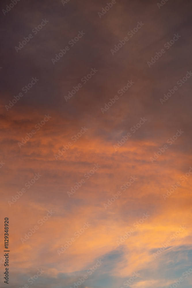 Serene Sunset Sky with Vibrant Orange and Soft Blue Hues Serene Sunset Sky with Vibrant Orange and Soft Blue Hues