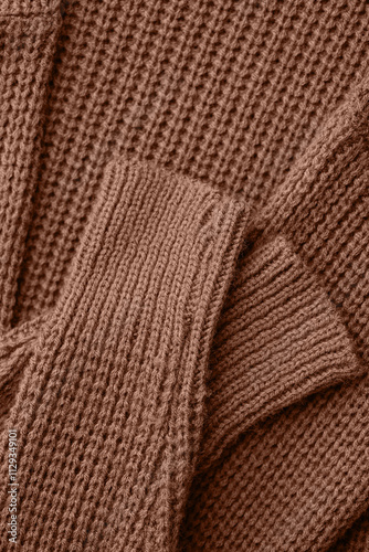 Mocha Mousse - color of the year 2025. texture of autumn warm sweater photo