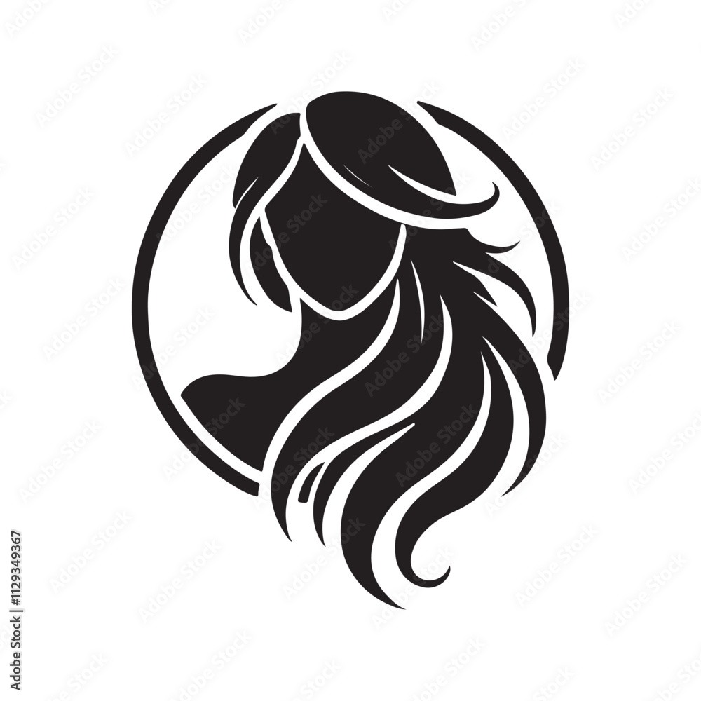 Trendy Women Hair Silhouette Logo Vector - Modern and Minimalistic Design for Beauty and Fashion Branding Trendy Women Hair Silhouette Logo Vector - Modern and Minimalistic Design for Beauty and Fashion Branding