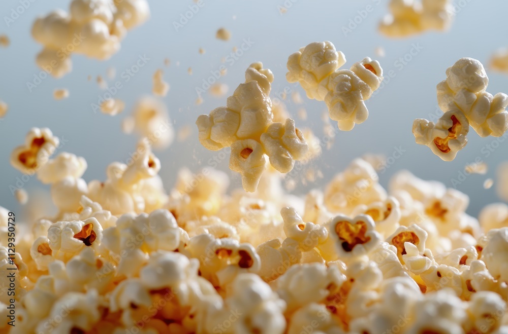 ポップコーンが空中に舞い上がる瞬間