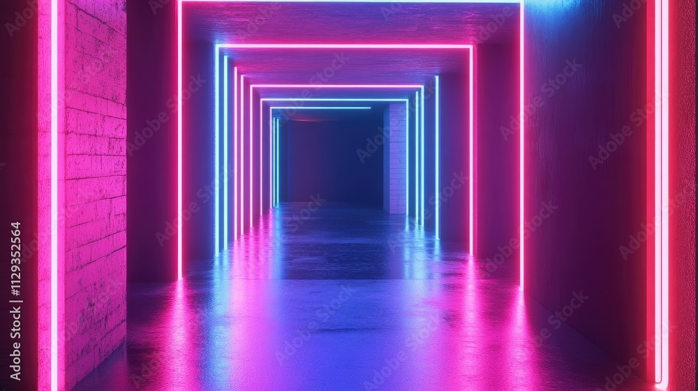 Abstract futuristic techno vibes in neon Abstract futuristic techno vibes in neon
