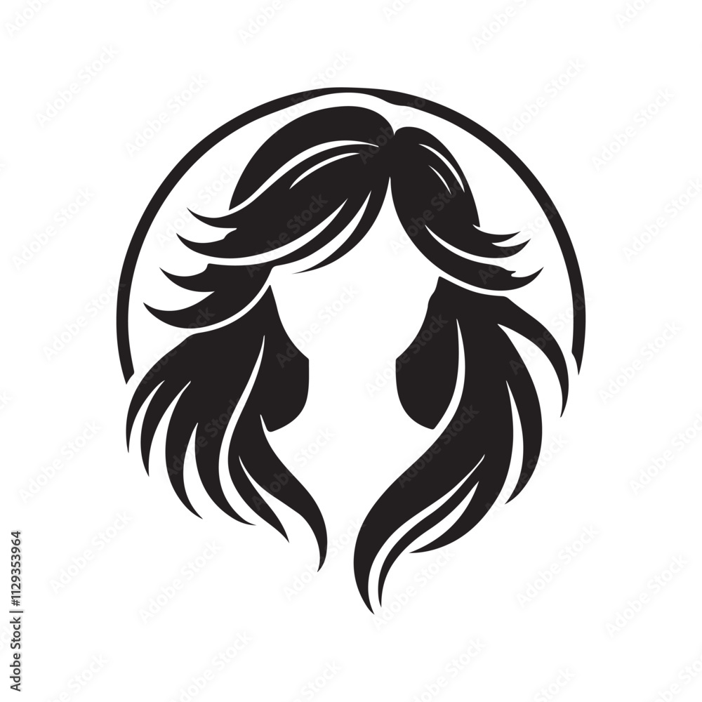 Minimalistic Women Hair Silhouette Vector - Perfect for Beauty, Fashion, and Branding Projects in Modern Design Trends