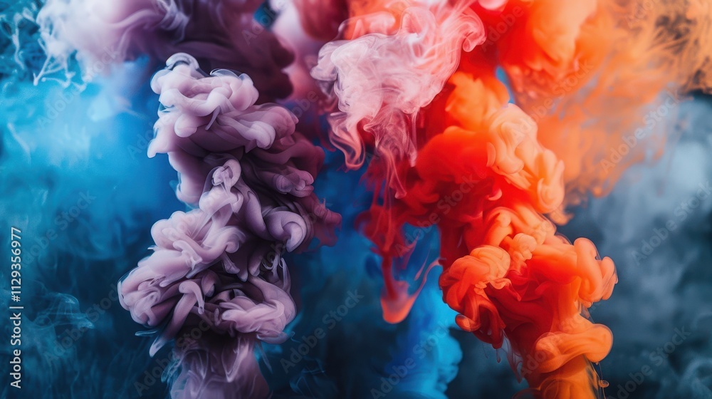 Obraz premium Abstract Colorful Ink Swirls in Water