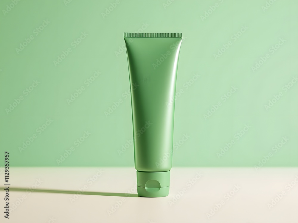 Sleek Green Cosmetic Tube on Minimalist Background. mockup perfume image
Sleek Green Cosmetic Tube on Minimalist Background. mockup perfume image