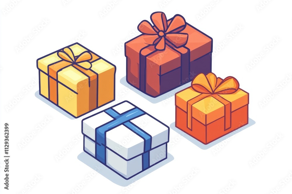 Three gift boxes with different colors and patterns Three gift boxes with different colors and patterns