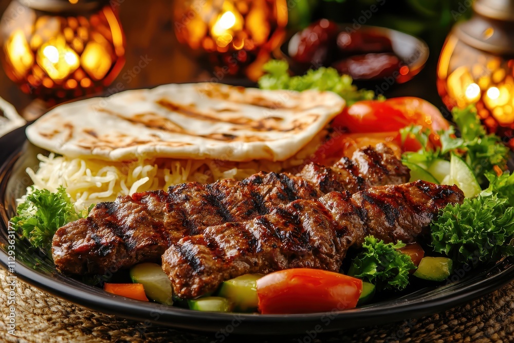 Satisfying your cravings with a plate of grilled goodness and fresh pita Satisfying your cravings with a plate of grilled goodness and fresh pita
