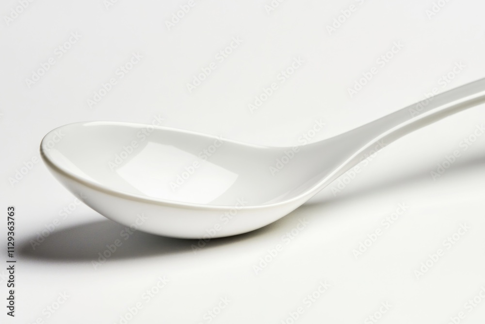 A single long handled spoon sitting on a white background A single long handled spoon sitting on a white background