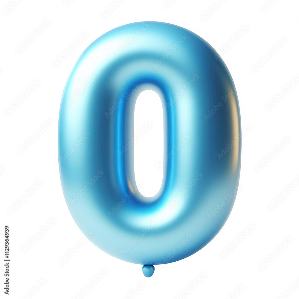 Blue color Number 0 Balloon, Shiny balloon shape party decoration, isolated on transparent cutout PNG Blue color Number 0 Balloon, Shiny balloon shape party decoration, isolated on transparent cutout PNG