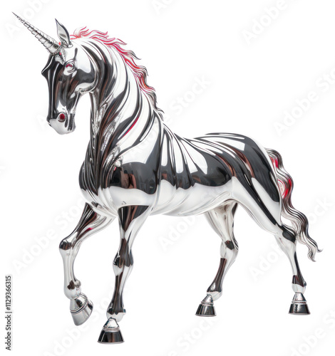 PNG Unicorn Chrome material animal mammal horse.