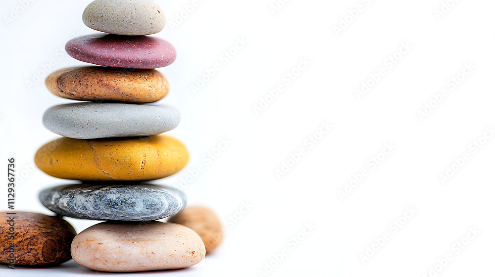 A stack of rocks with a white background A stack of rocks with a white background