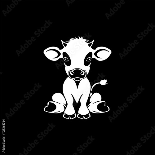 Cow and a calf icon isolated on white background